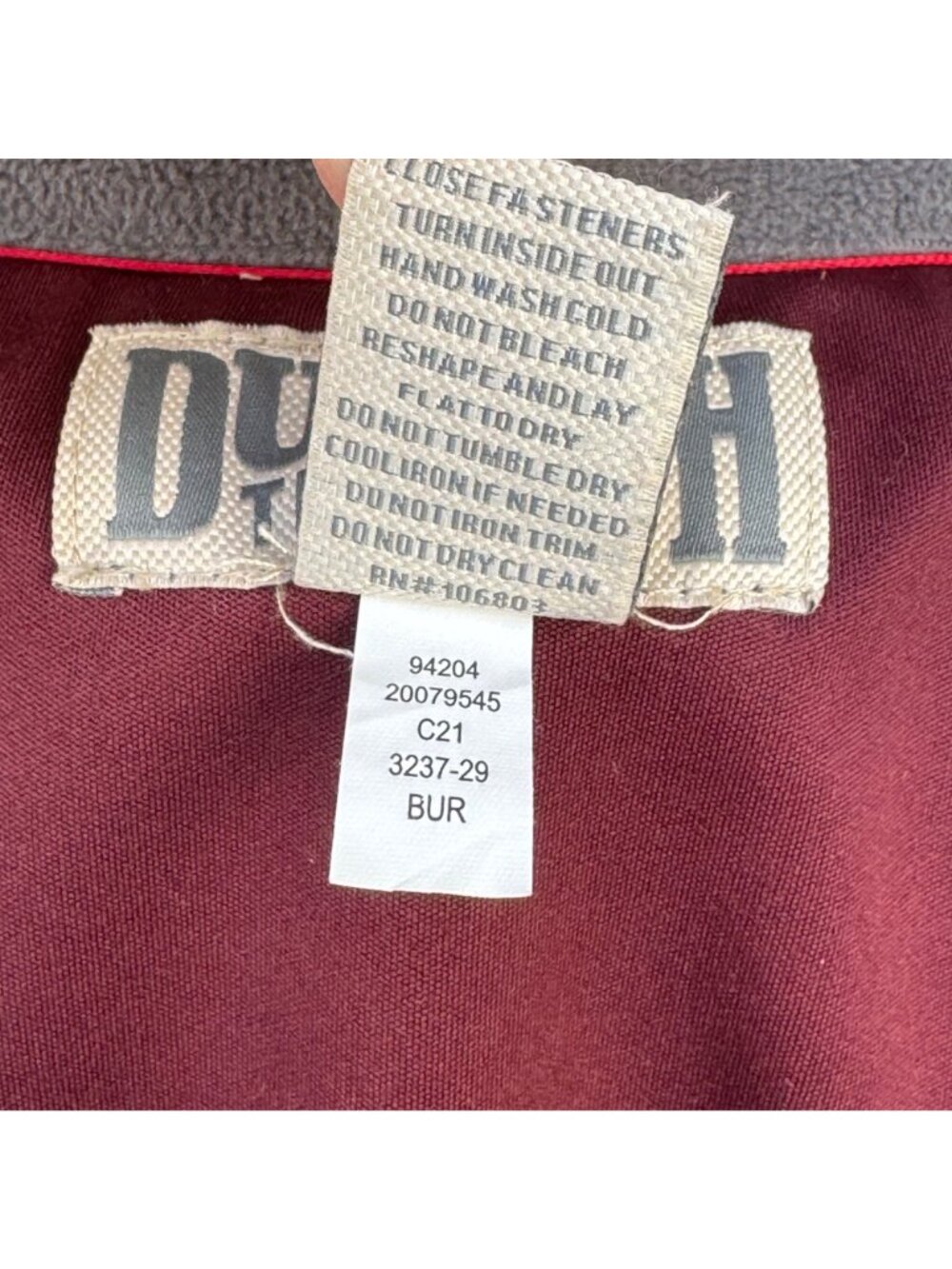 Duluth Trading Mens Shetland Wool Blend Zip-Up Jacket Burgundy 2XL Suede Accents - Picture 3 of 15